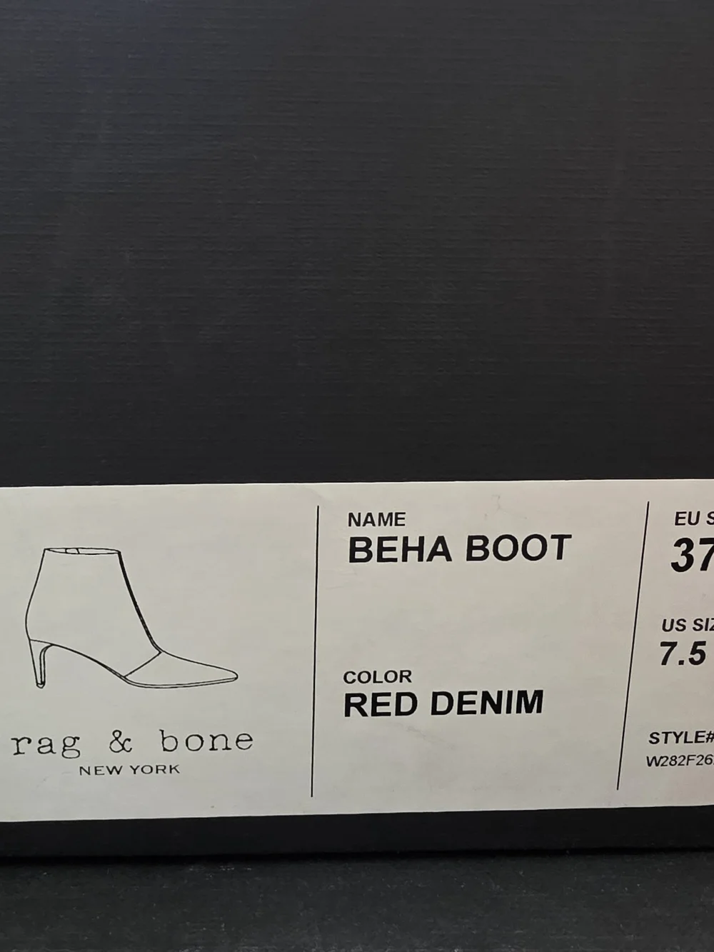 rag & bone Red Denim Beha Boot (37.5/7.5) EUC